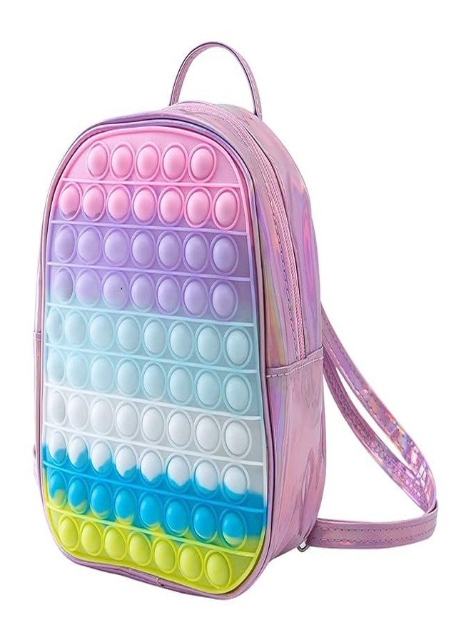 Prisma Collections Pop It Ba,g Fully Silicon Casual Backpack, Girls Unicorn Mini Ba,g, Girls/Kids Birthday Gift Party Favors Picnic with Adjustable Strap, Pop It Fidget Toy Ba,g, Aqua Blue_P - Image 1